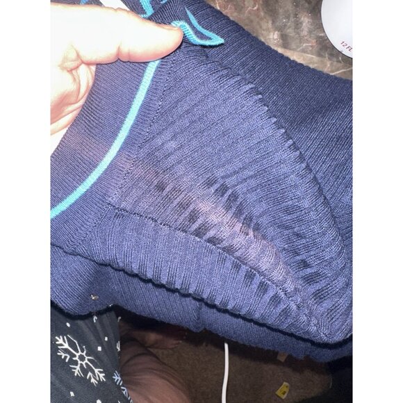 Lady Hagen Women's Short Sleeve Striped Sweater Rib Polo Navy New Xxl - Picture 4 of 4